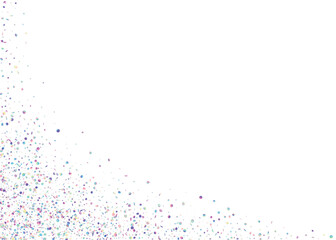 Glitch Confetti. Retro Design. Blue Disco Effect. Rainbow Glitter. Glamour Foil. Shiny Carnaval Decoration. Digital Art. Birthday Background. Violet Glitch Confetti