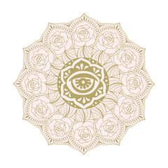 Mandala, spiritual symbol round ornament