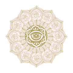 Mandala, spiritual symbol round ornament