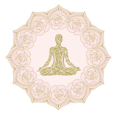 Mandala, spiritual symbol round ornament