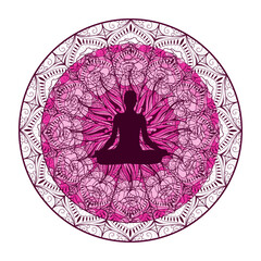 Mandala, spiritual symbol round ornament
