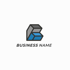 Fototapeta premium logo design rectangle cube and letter B