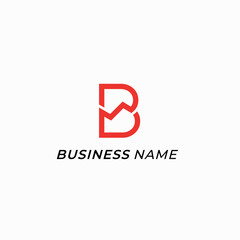 design logo combine letter B and chart progress