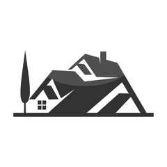 real estate rooftop home logo