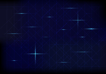 Abstract Lines and Squares Digital Technology Blue Background like firewall virus or malware or ransomware computer protection, Vector Illustration