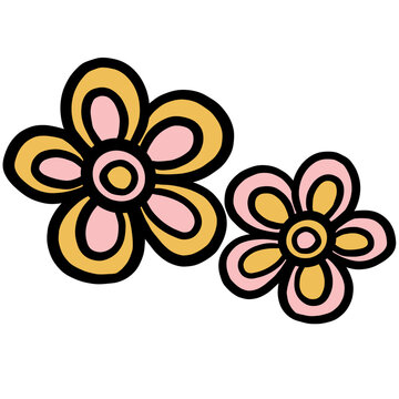 Naklejki Flower Cute Sticker Element Illustration Drawing