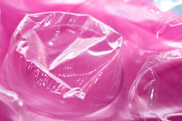 Pink bubble wrap macro photography