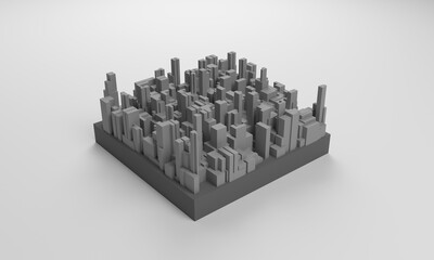 stone city, stone building, a piece of the world (3d illustration)