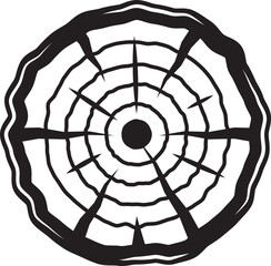 Vintage carpentry woodword mechanic round wood. Can be used like emblem, logo, badge, label. mark, poster or print. Monochrome Graphic Art. Vector