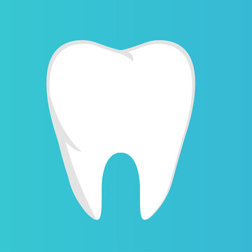 Tooth on a blue background. Vector illustration.
