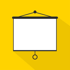 White business board on a yellow background. Vector illustration