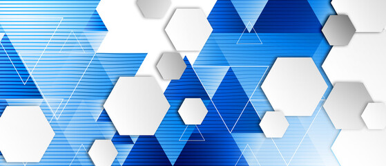 Abstract modern hexagon geometric template for business or technology presentation illustration