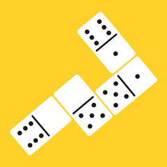 Dominoes on a yellow background. Vector illustration
