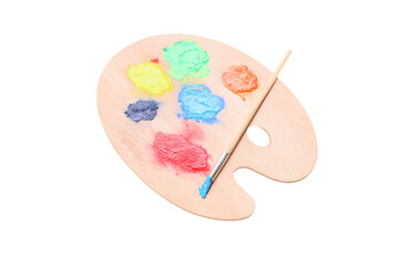 Color palette and a paintbrush