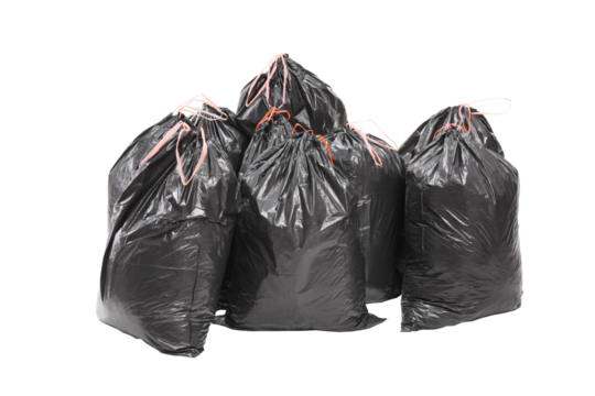 Black garbage bags