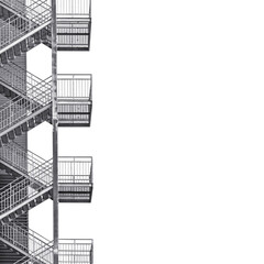 Metal industrial staircase isolated