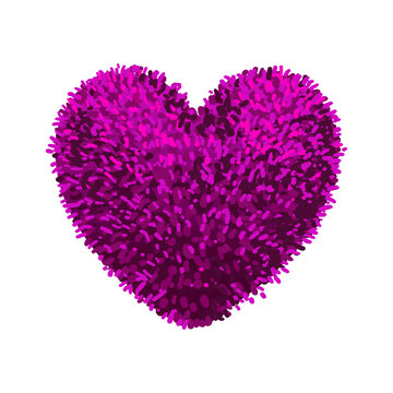 Vector Colorful Illustration of Soft Toy in the Shape of a Heart isolated on white background