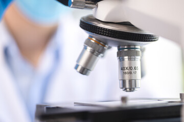 Health care researchers working in life science laboratory, medical science technology research work for test a vaccine, coronavirus covid-19 vaccine protection cure treatment