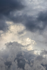 Fototapeta na wymiar Dramatic grey sky storm