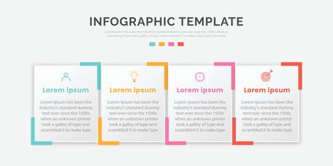 Infographic design template 4 step with icon