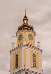 The tower of the old town hall with a clock