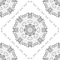 Orient vector classic gray and white pattern. Seamless abstract background with vintage elements. Orient pattern. Ornament for wallpapers and packaging
