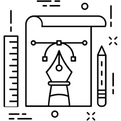 Drafting Line Vector Icon 