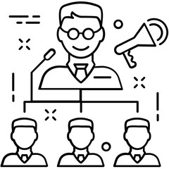 Lecture Line Vector Icon