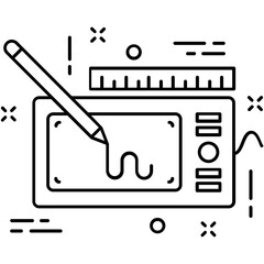 Graphic Tablet Line Vector Icon