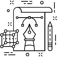 Drafting Line Vector Icon 