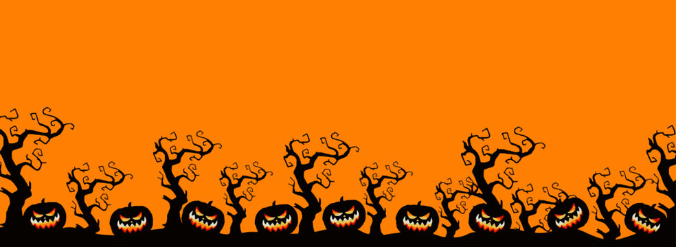 Spooky and scary Halloween images and vector pumpkins background