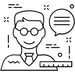 Management Line Vector Icon 