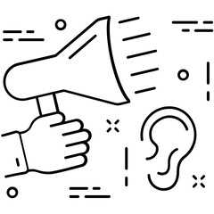 Bullhorn Line Vector Icon