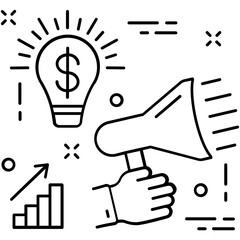 Announcement Line Vector Icon