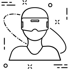 Player Line Vector Icon