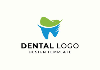 Clean tooth, dentist dental clinic logo design template