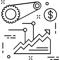 Business Circle Line Vector Icon