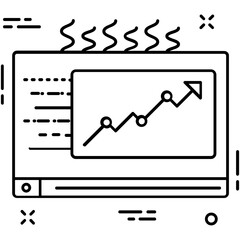 Graph Screen Line Vector Icon