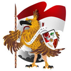 Javan Hawk Eagle Garuda Pancasila Symbol Of Indonesia Country. Hari Lahir Pancasila