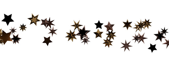 A gray whirlwind of golden snowflakes and stars. New