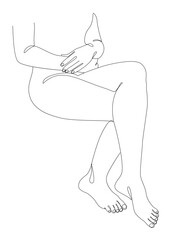 Silhouettes of a girl in a modern one line style. Continuous lady line drawing, aesthetic outline for home decor, posters, wall art, stickers, logo. Vector illustration.