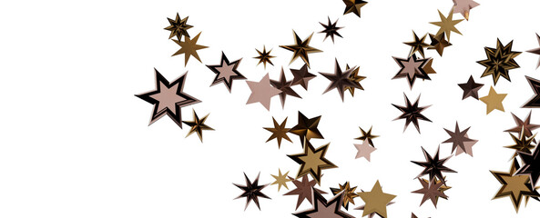 stars background, sparkle lights confetti falling. magic shining Flying christmas stars on night