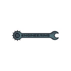 A logo or wrench icon, suitable for plumbing, engineering, mechanic, maintenance and many more.