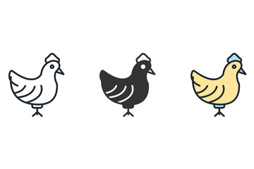 poultry icons  symbol vector elements for infographic web