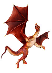 Naklejka premium 3D Rendering Fairy Tale Dragon on White