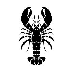 Lobster graphic icon. Sea lobster black sign isolated on white background. Vector illustration eps format