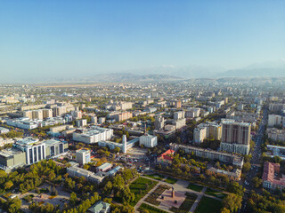 Aerial view of Bishkek city Kyrgyzstan