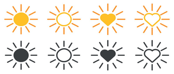 Fototapeta Sun icons collection,sunlight,summer. Vector illustration icon set. Drawn sun icons - vector. Logo illustration,Vector. obraz