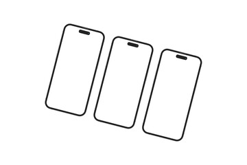 Realistic blank phone illustration. UI UX app presentation. 3D Render.