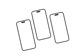 Realistic blank phone illustration. UI UX app presentation. 3D Render.